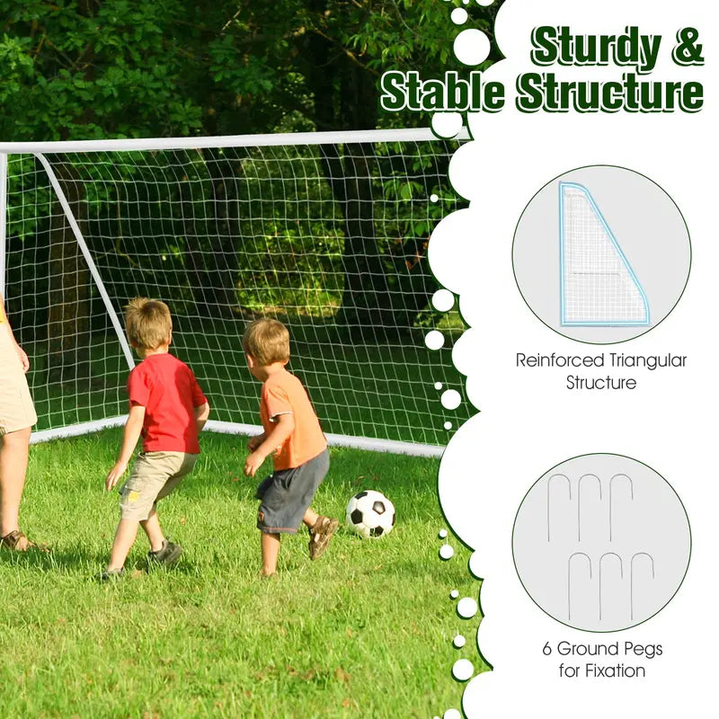 12′ x 6′ x 4′ Portable Soccer Goal ¨C Quick-Assembly UPVC Frame with High-Tensile Netting