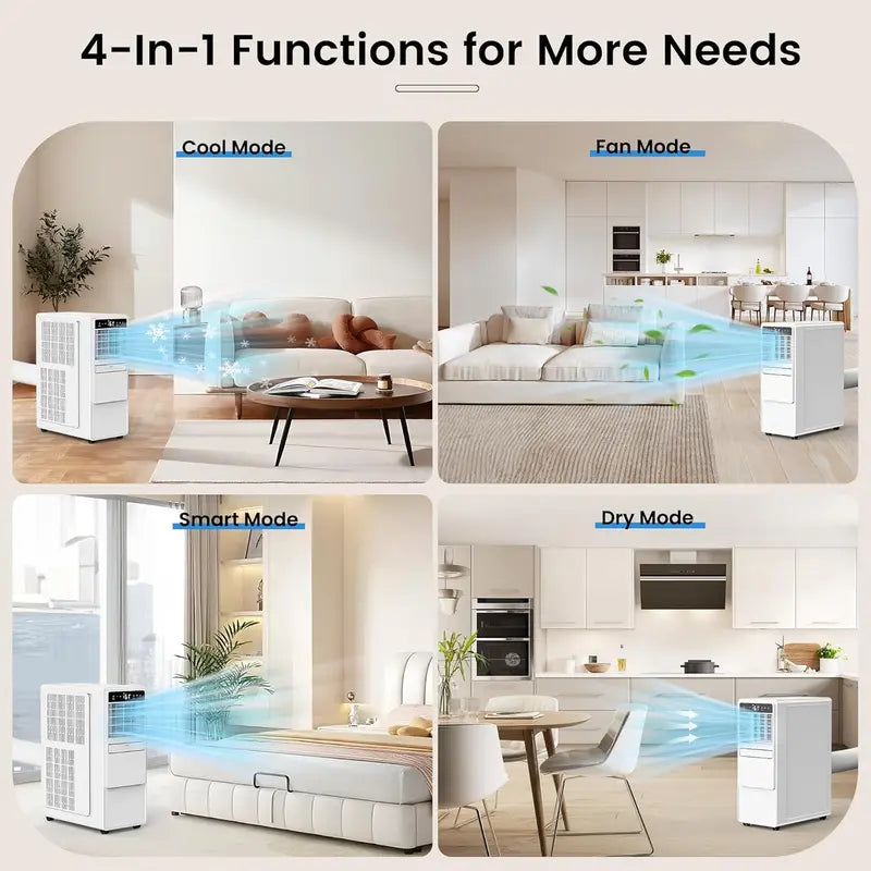 12.000 BTU 3-in-1 Portable Air Conditioner ¨C Quiet Freestanding Unit with Fan &amp; Dehumidifier. 24-Hour Timer &amp; Auto Swing