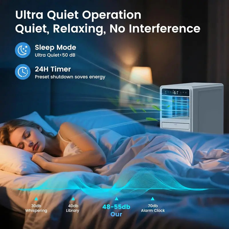 12.000 BTU 3-in-1 Portable Air Conditioner ¨C Quiet Freestanding Unit with Fan &amp; Dehumidifier. 24-Hour Timer &amp; Auto Swing