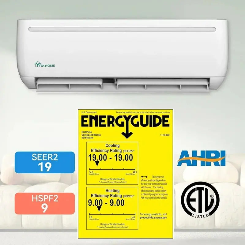 12.000 BTU Inverter Mini-Split Heat Pump System ¨C Wi-Fi Ready. 20 SEER2. 115V Ductless