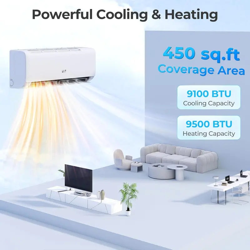 12000 BTU Mini-Split AC/Heater ¨C 20 SEER. 115V. Wall-Mounted Inverter System for Spaces up to 750 Sq Ft