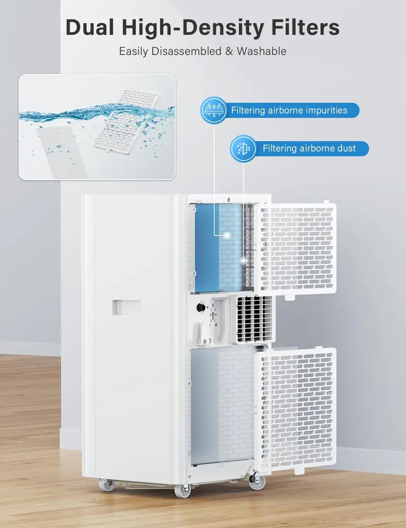 12.000 BTU Portable Air Conditioner ¨C 4-Mode Climate Control (Cool/Dehumidify/Fan/Sleep). Ultra-Quiet (45 dB) for Rooms up to 400 sq ft