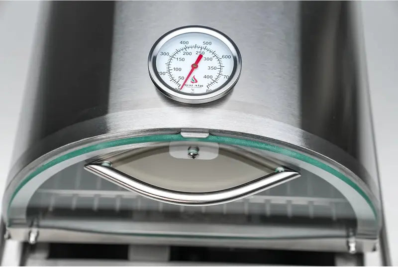 12.000 BTU Portable Multi-Fuel Pizza Oven: Stainless Steel Countertop Grill for Outdoor Baking & Roasting