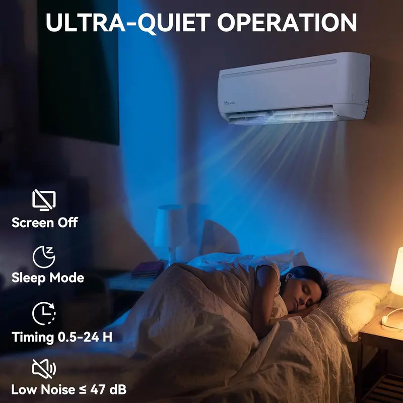 12.000 BTU Wi-Fi Enabled Mini Split AC/Heat Pump ¨C 20 SEER2 Ductless Inverter System for Areas up to 750 sq ft. Alexa-Compatible. Complete Kit