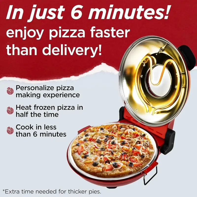 1200W Electric Pizza Oven ¨C Ceramic Stone Baking. Viewing Window. Timer & Adjustable Temperature Control
