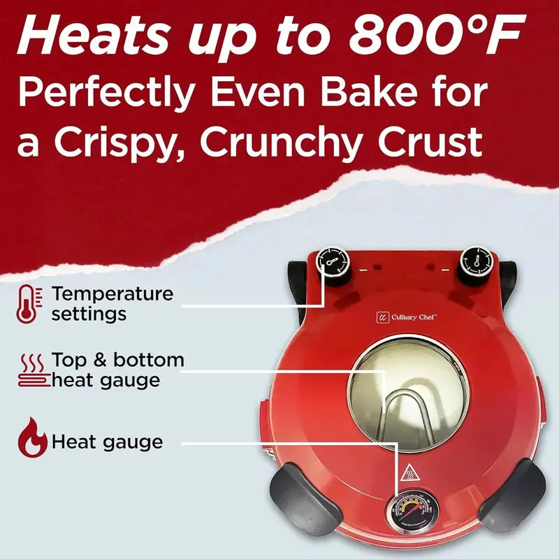 1200W Electric Pizza Oven ¨C Ceramic Stone Baking. Viewing Window. Timer & Adjustable Temperature Control