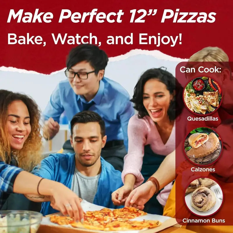 1200W Electric Pizza Oven ¨C Ceramic Stone Baking. Viewing Window. Timer & Adjustable Temperature Control