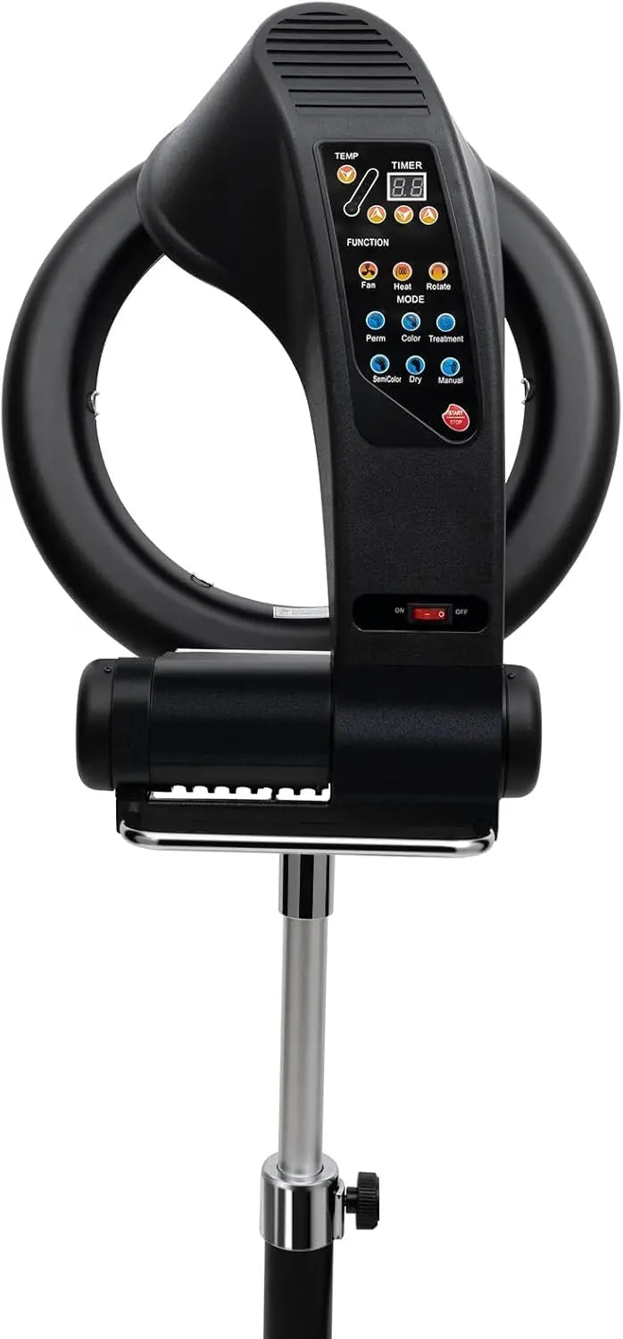 1200W Infrared Salon Hair Dryer ¨C 6 Heat/Speed Modes. 360¡ã Efficient Heating. Adjustable Height &amp; Quiet Rolling Base