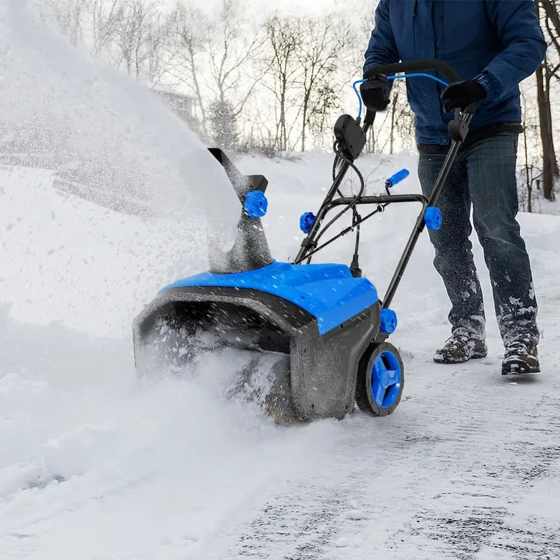 120V Electric Snow Thrower with 180¡ã Rotating Chute and Foldable Handle