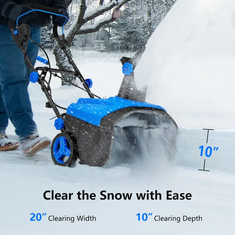 120V Electric Snow Thrower with 180¡ã Rotating Chute and Foldable Handle