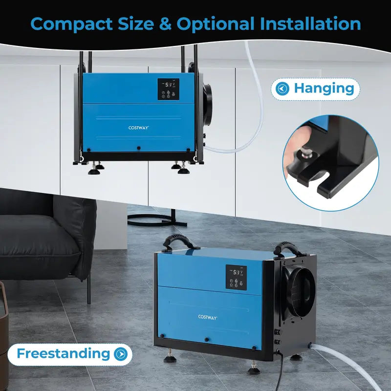 124-Pint Crawl Space Dehumidifier ¨C Designed for 1.300 Sq. Ft Areas with 9.8-Foot Drain Hose & Remote Panel