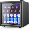126-Can Beverage Refrigerator Cooler ¨C Glass-Door Mini Fridge for Soda. Beer & Wine ¨C Silver with Adjustable Shelves