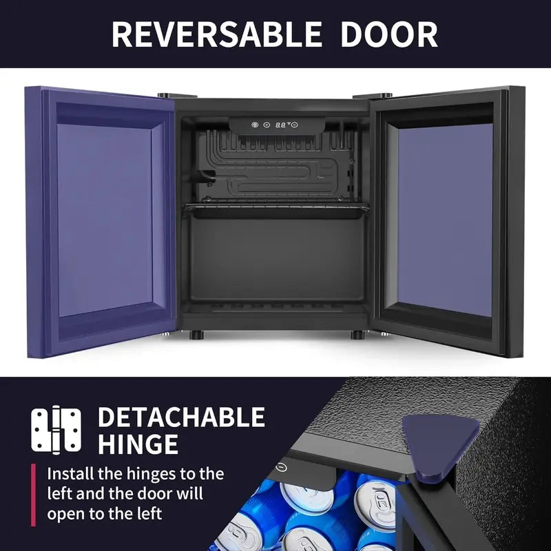 126-Can Beverage Refrigerator Cooler ¨C Glass-Door Mini Fridge for Soda. Beer & Wine ¨C Silver with Adjustable Shelves