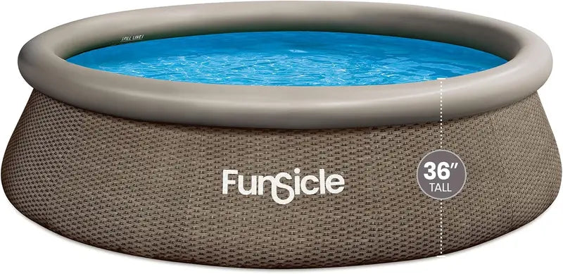 12ft Round Above-Ground Inflatable Pool ¨C Easy-Setup Top-Ring Design. Includes Filter Pump &amp; 36in Wall Height