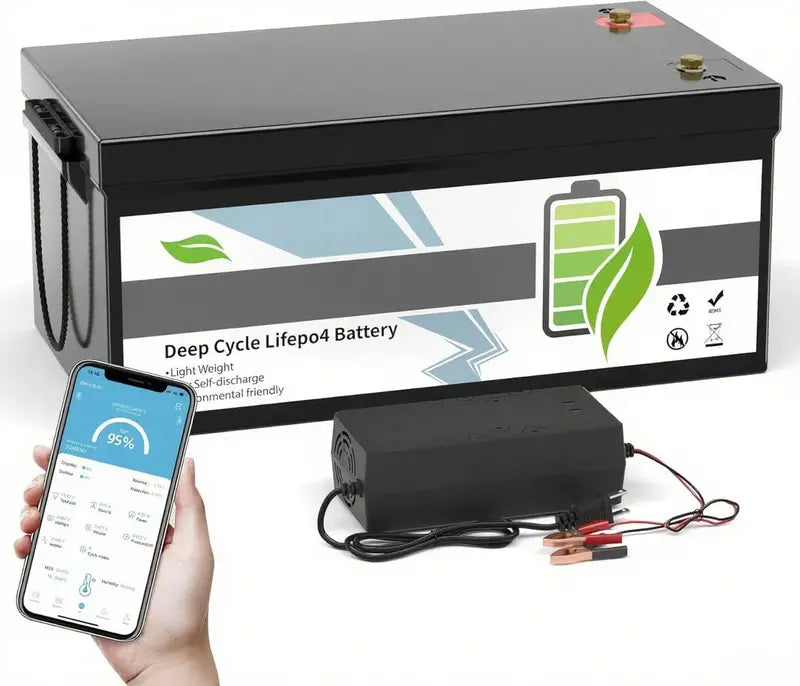 12V 100Ah LiFePO4 Deep Cycle Battery ¨C Integrated 100A BMS. Low-Temp Protection. Optimized for RVs. Boats & Off-Grid Solar