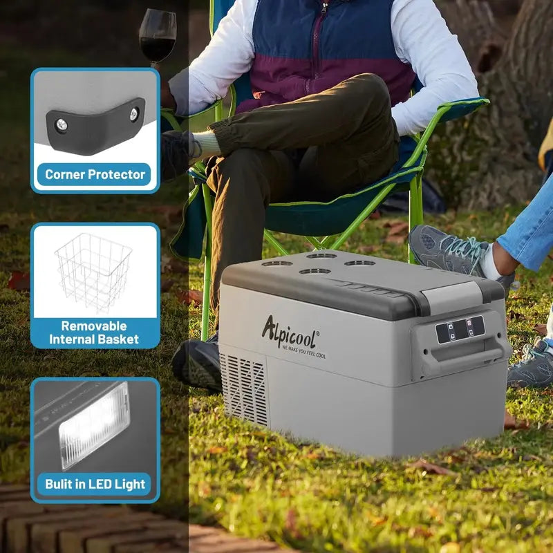 12V/24V Portable Car Refrigerator ¨C 42-Quart Dual-Zone Freezer for RVs. Trucks. and Outdoor Adventures (-4¡ãC to 68¡ãC)