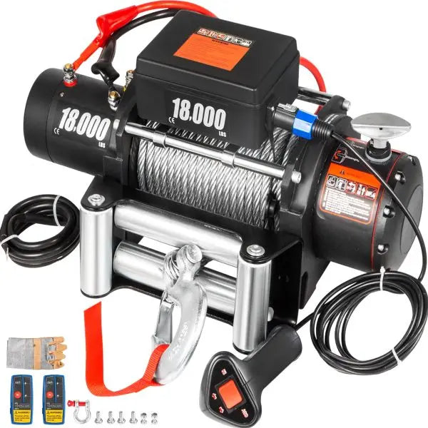 12V Electric Winch with Steel Cable ¨C Ideal for ATV. UTV. Truck. and Off-Road Towing