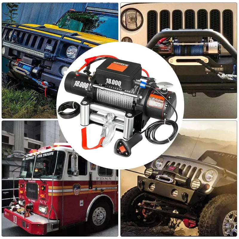 12V Electric Winch with Steel Cable ¨C Ideal for ATV. UTV. Truck. and Off-Road Towing