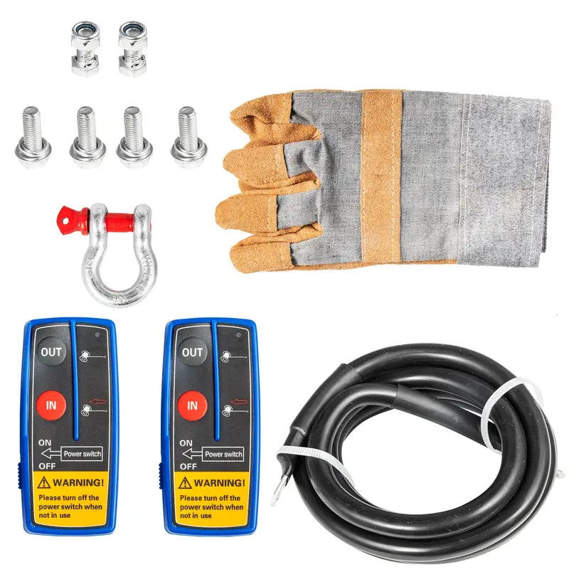 12V Electric Winch with Steel Cable ¨C Ideal for ATV. UTV. Truck. and Off-Road Towing