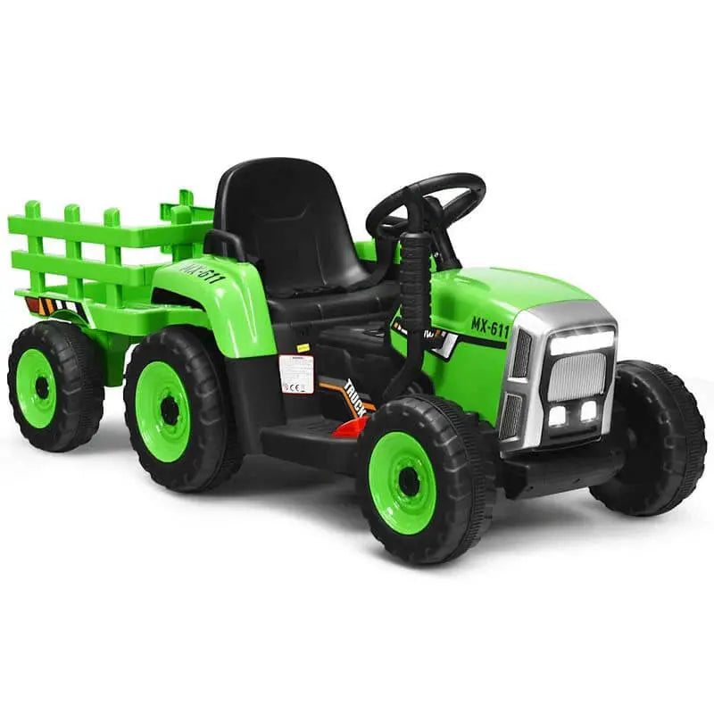 12V Kids Ride-On Tractor with Trailer ¨C Battery-Powered Electric Farm Vehicle Featuring 3-Speed Transmission & Loader Function
