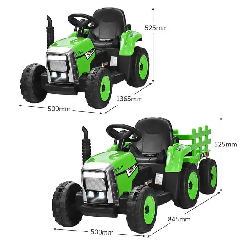 12V Kids Ride-On Tractor with Trailer ¨C Battery-Powered Electric Farm Vehicle Featuring 3-Speed Transmission & Loader Function