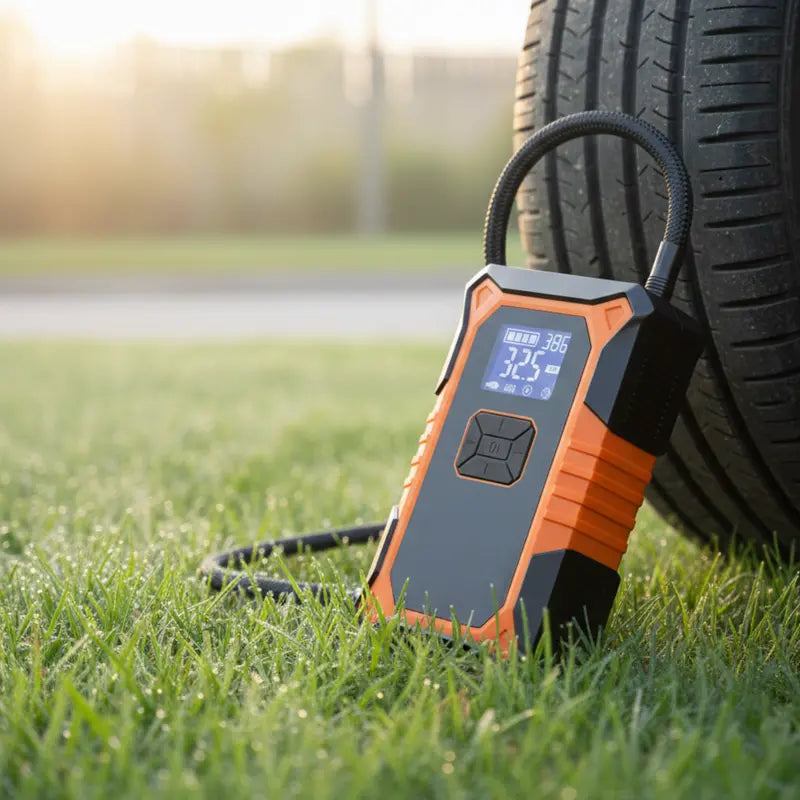 12V Lithium Jump Starter ¡ª 3000A Peak. Integrated 150 PSI Cordless Tire Inflator