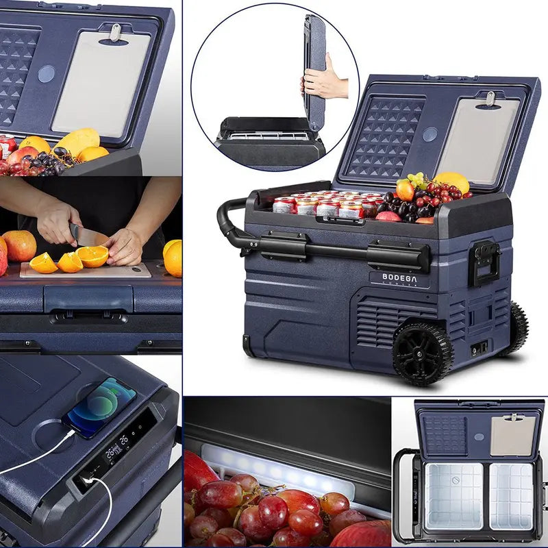 12V Portable Car Refrigerator Freezer ¨C 37-Quart Dual-Zone Cooling. App-Controlled. Ideal for Camping &amp; Road Trips