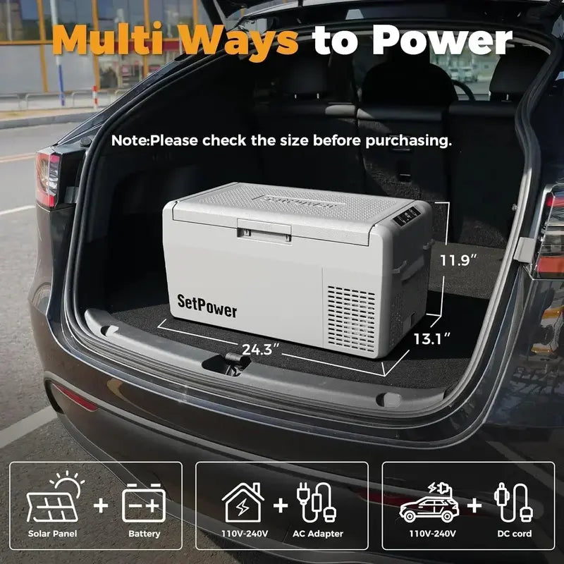 12V Portable Refrigerator ¨C 21-Quart Electric Car Freezer with 50-Hour Runtime