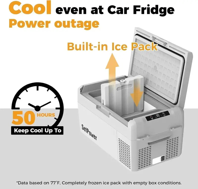 12V Portable Refrigerator ¨C 21-Quart Electric Car Freezer with 50-Hour Runtime