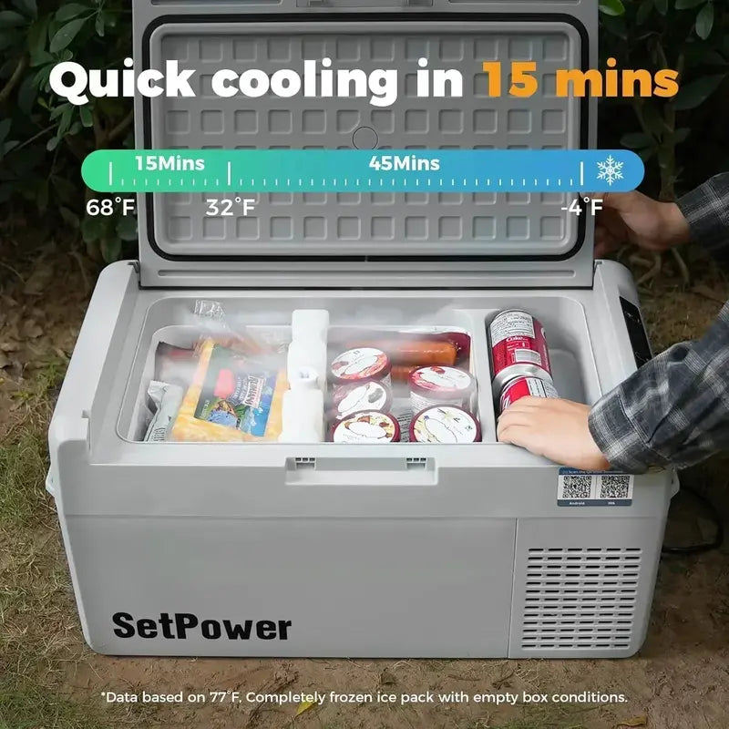 12V Portable Refrigerator ¨C 21-Quart Electric Car Freezer with 50-Hour Runtime