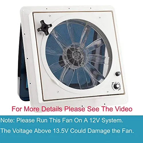 12V RV Roof Fan Vent 14  3 Speed Reversible Manual Lift Trailer Camper Van Lid