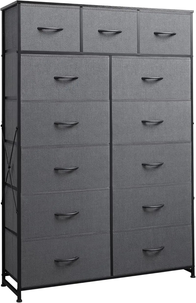 13-Bin Steel-Frame Storage Organizer ¨C Heavy-Duty WLIVE Fabric Drawer Tower for Home & Office