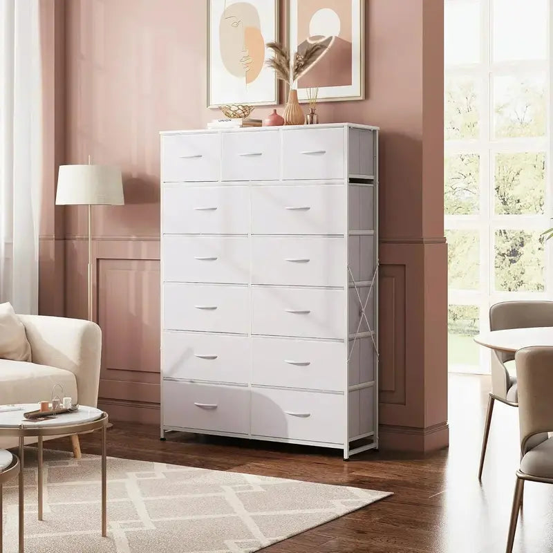 13-Bin Steel-Frame Storage Organizer ¨C Heavy-Duty WLIVE Fabric Drawer Tower for Home & Office