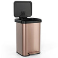 13-Gallon Stainless Steel Trash Can ¨C Soft-Close Lid. Foot Pedal & Odor Control