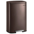 13 Gallon Stainless Steel Trash Can. Soft Close Step-On Pedal. Removable Bin. Brown ULTB50BR