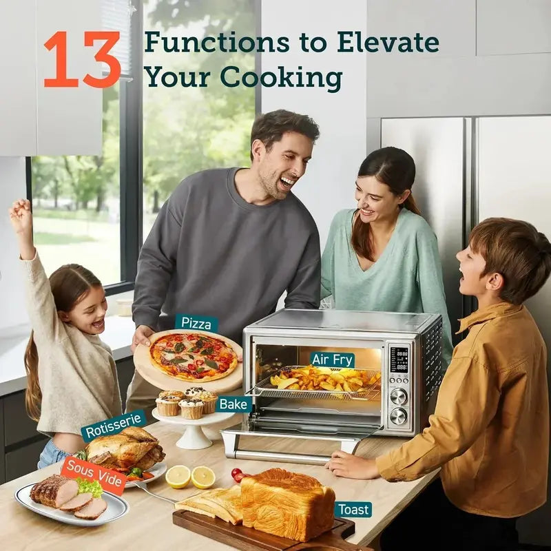 13-in-1 Smart Air Fryer Toaster Oven with App & Voice Control ¨C 32-Quart Convection Countertop Oven