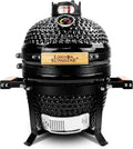 13-Inch Kamado-Style Ceramic Charcoal Grill ¨C Compact Red BBQ Smoker for Patio & Outdoor Cooking