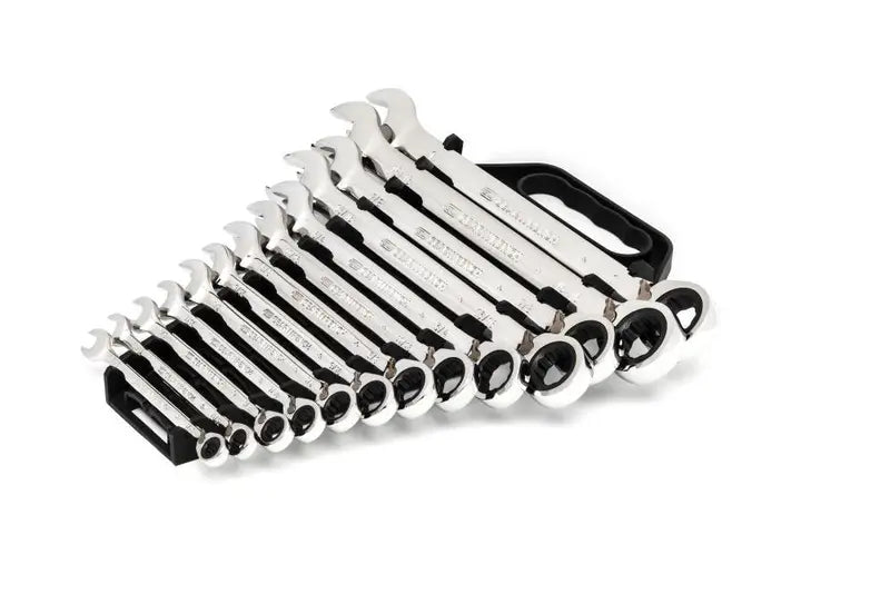 13 Pc 72-Tooth 12 Point Reversible Ratcheting Combination SAE Wrench Set