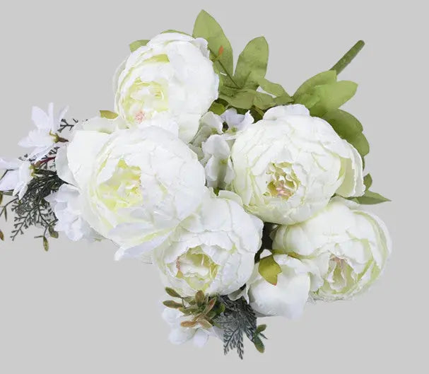 13-Piece Luxury Silk Peony Bouquet ¨C European-Style Core-Spun Arrangement (47 cm)