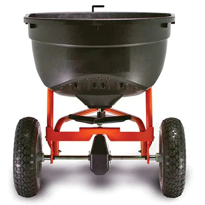 130-Lb Tow-Behind Broadcast Spreader for Lawn Fertilizer and Seed Distribution