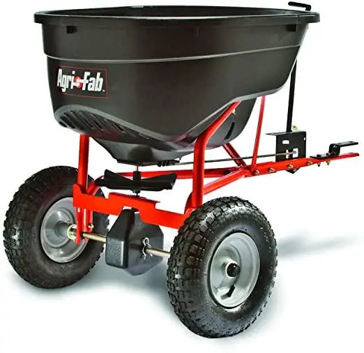 130-Pound Tow-Behind Broadcast Spreader ¨C Heavy-Duty Lawn &amp; Garden Fertilizer and Seed Distributor