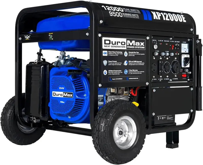 13.000-Watt Dual-Fuel Portable Generator ¨C Gas or Propane Powered. Electric Start. Transfer Switch Ready & RV Compatible