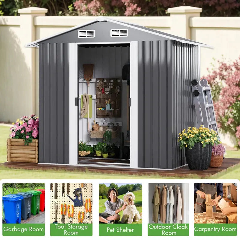 131x195x186cm Garden Storage Shed for Outdoor Use