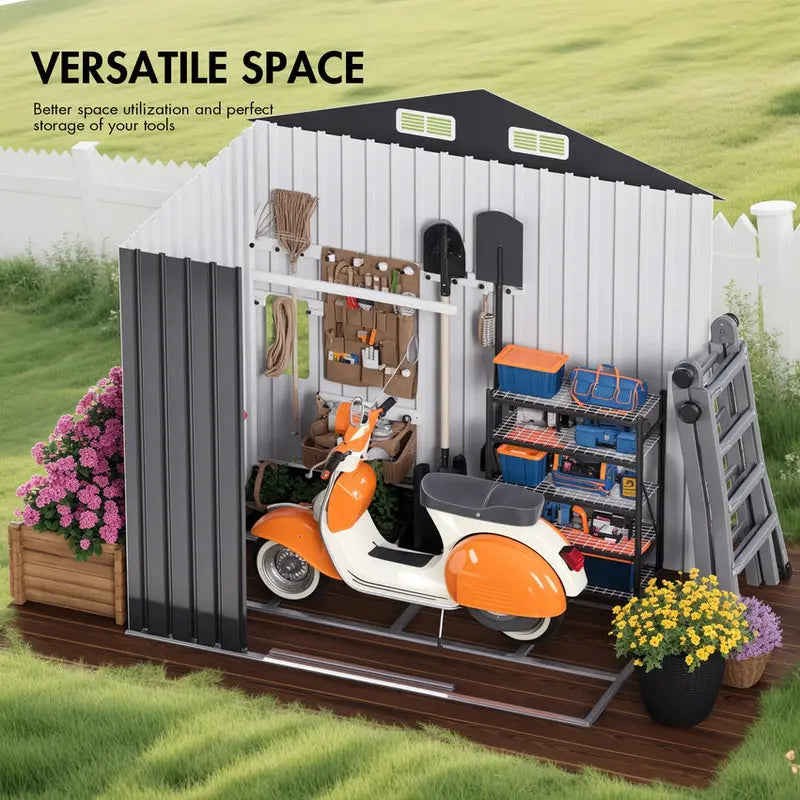 131x195x186cm Garden Storage Shed for Outdoor Use