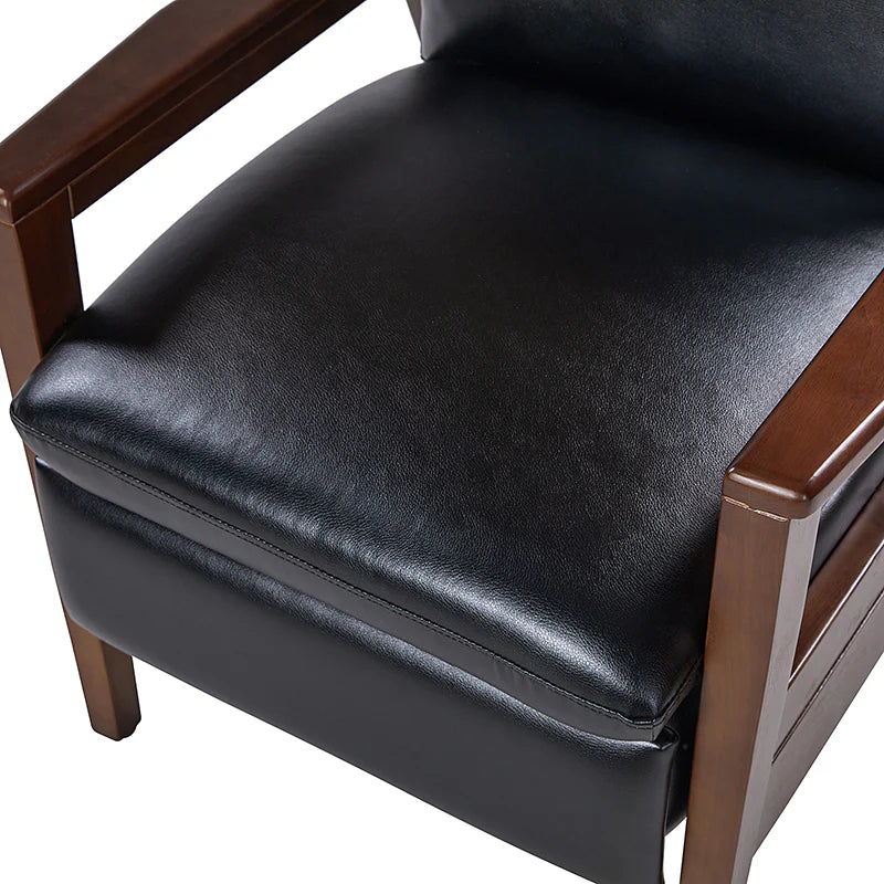 Rainer Timeless Elegance Faux Leather Solid Wood Recliner