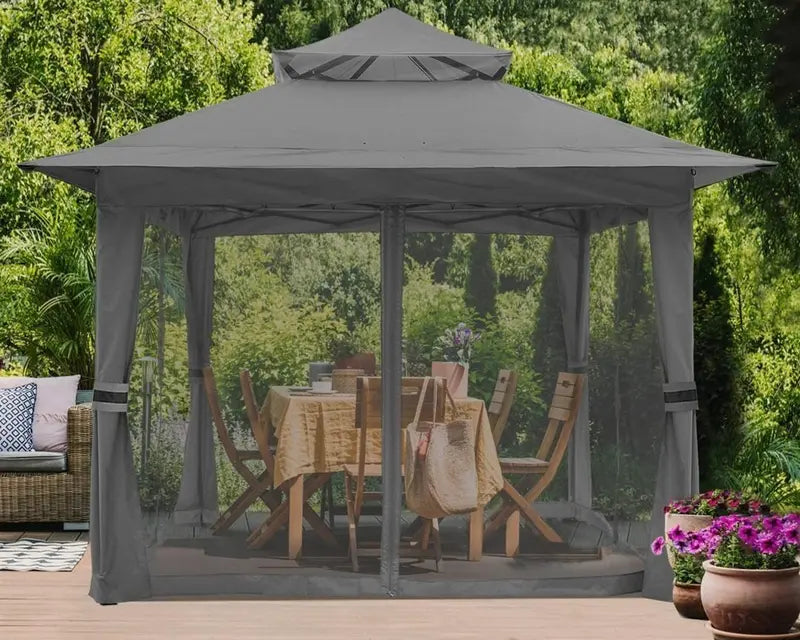 13¡Á13 Pop-Up Outdoor Gazebo with Mosquito Netting & Canopy Shelter