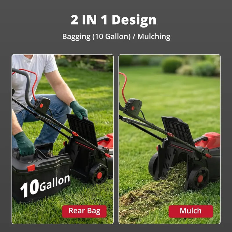 14¡å 12.5A Corded Electric Lawn Mower ¡ª 2-in-1 Mulching & Side Discharge