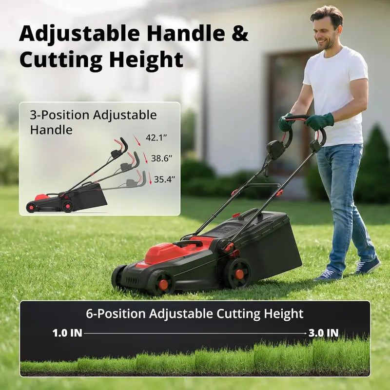 14¡å 12.5A Corded Electric Lawn Mower ¡ª 2-in-1 Mulching & Side Discharge