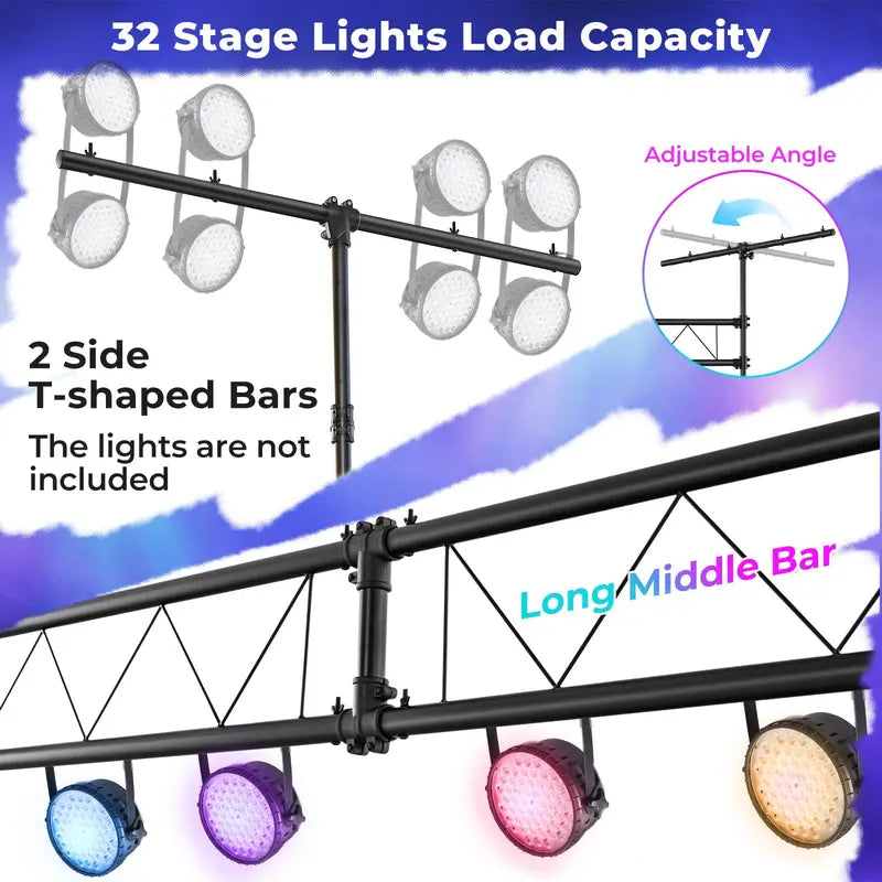 14-Foot DJ Light Truss System ¡ª 32-Channel Lighting Rig with 220-LB Load Capacity