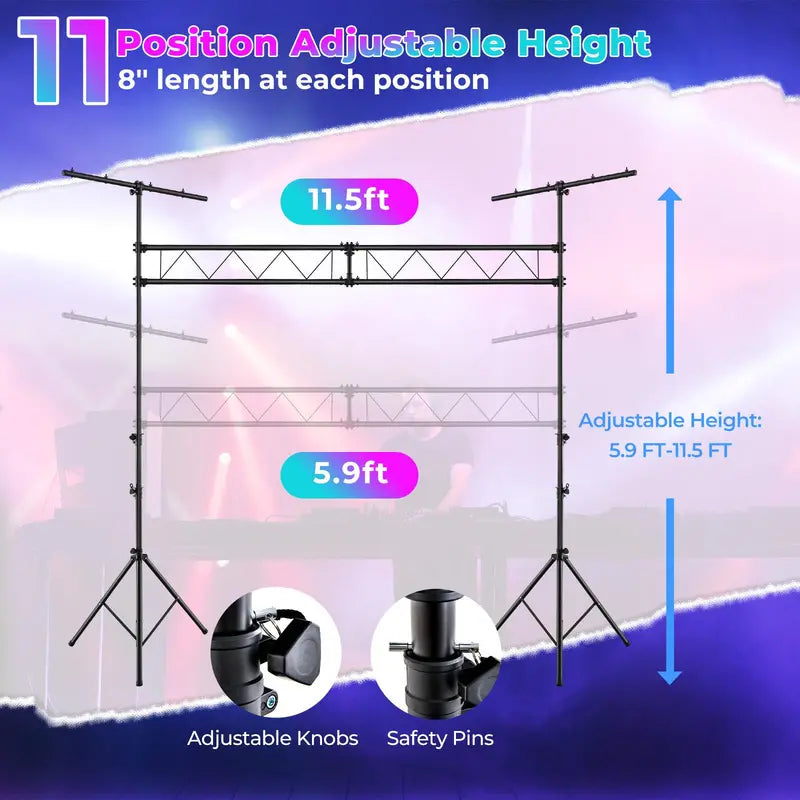 14-Foot DJ Light Truss System ¡ª 32-Channel Lighting Rig with 220-LB Load Capacity